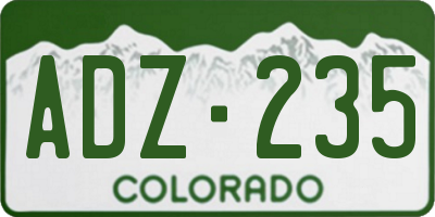 CO license plate ADZ235