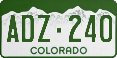 CO license plate ADZ240