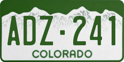 CO license plate ADZ241