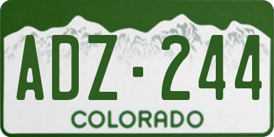 CO license plate ADZ244