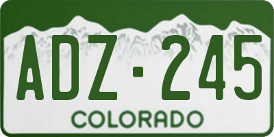 CO license plate ADZ245