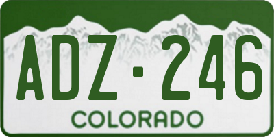 CO license plate ADZ246