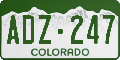 CO license plate ADZ247