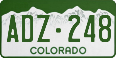 CO license plate ADZ248