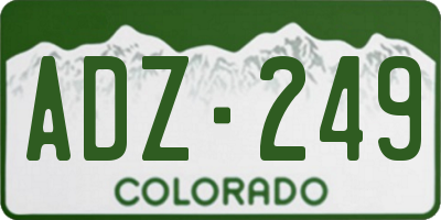 CO license plate ADZ249