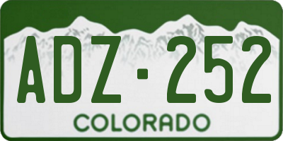 CO license plate ADZ252