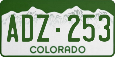 CO license plate ADZ253
