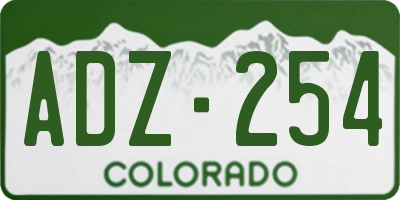 CO license plate ADZ254