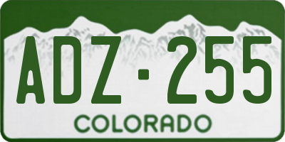 CO license plate ADZ255