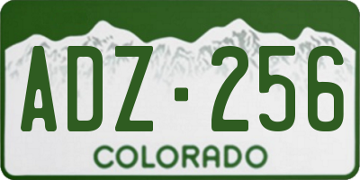 CO license plate ADZ256
