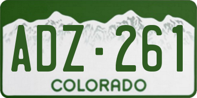 CO license plate ADZ261