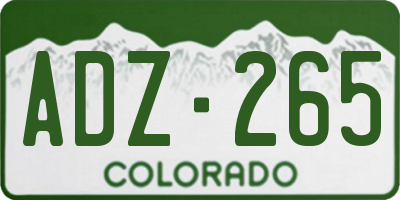 CO license plate ADZ265
