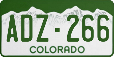 CO license plate ADZ266