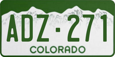 CO license plate ADZ271