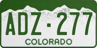 CO license plate ADZ277