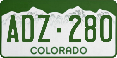CO license plate ADZ280
