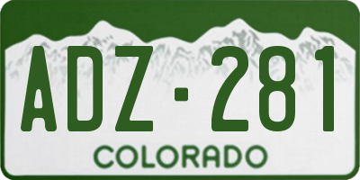 CO license plate ADZ281
