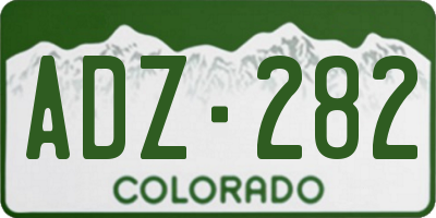 CO license plate ADZ282