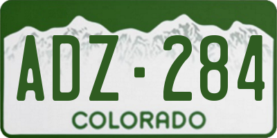 CO license plate ADZ284