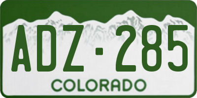 CO license plate ADZ285