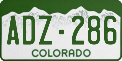 CO license plate ADZ286