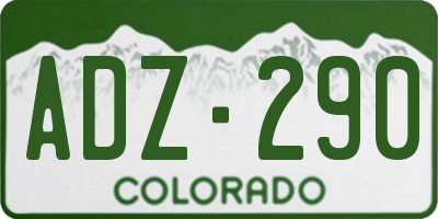 CO license plate ADZ290