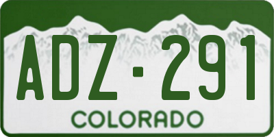 CO license plate ADZ291