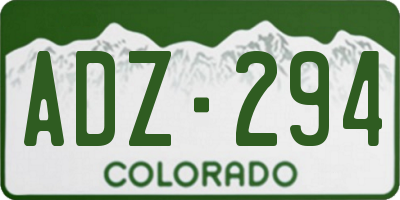 CO license plate ADZ294
