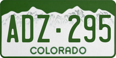 CO license plate ADZ295