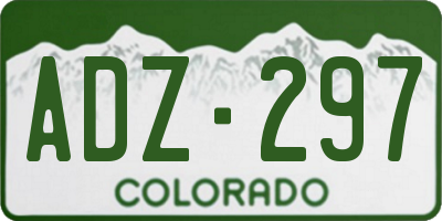 CO license plate ADZ297
