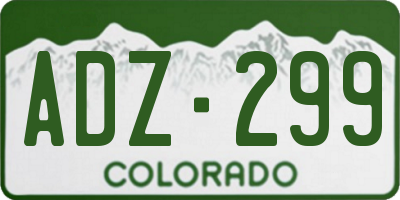 CO license plate ADZ299