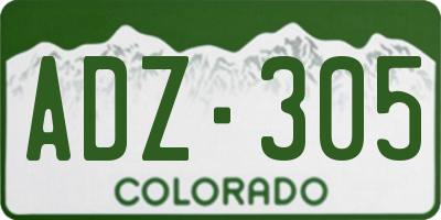 CO license plate ADZ305