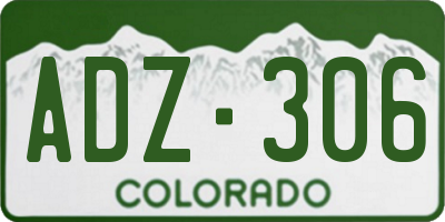 CO license plate ADZ306