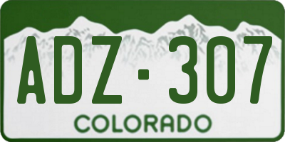 CO license plate ADZ307