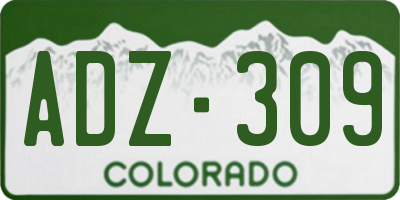 CO license plate ADZ309