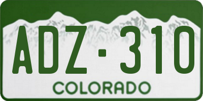 CO license plate ADZ310