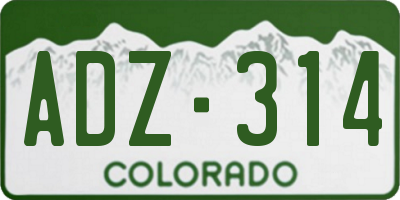 CO license plate ADZ314