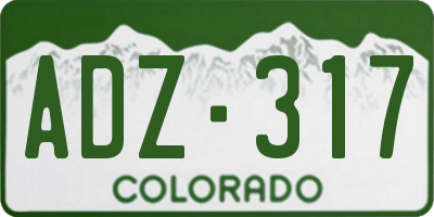 CO license plate ADZ317