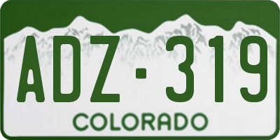 CO license plate ADZ319