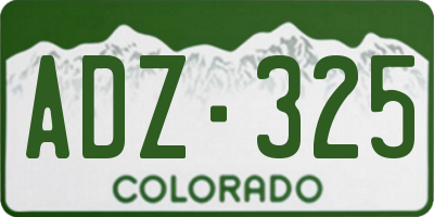 CO license plate ADZ325