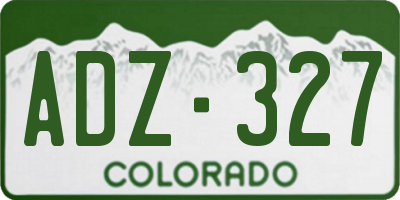 CO license plate ADZ327