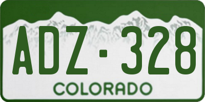 CO license plate ADZ328