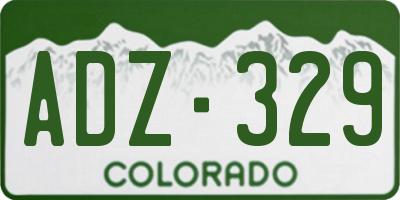 CO license plate ADZ329