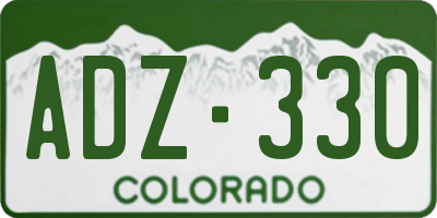 CO license plate ADZ330