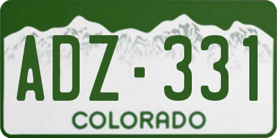 CO license plate ADZ331