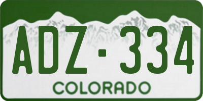 CO license plate ADZ334