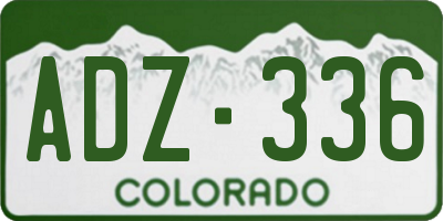 CO license plate ADZ336