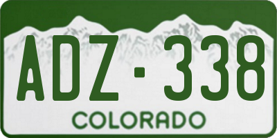 CO license plate ADZ338