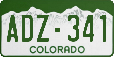 CO license plate ADZ341