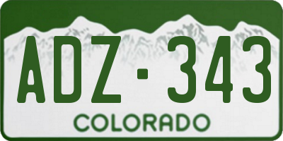 CO license plate ADZ343
